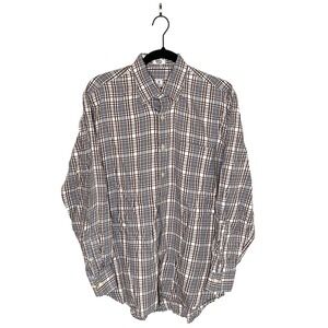 Peter Millar Men's Button Down Shirt Long Sleeve 100% Cotton Plaid Sz Medium EUC